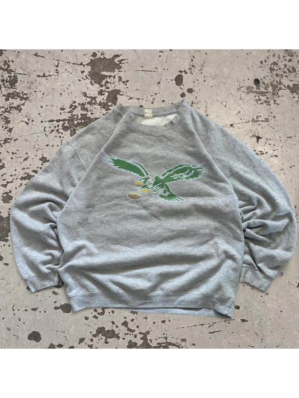 Mens Vintage 90s Kelly Green Philadelphia Eagles Sweatshirt Size L